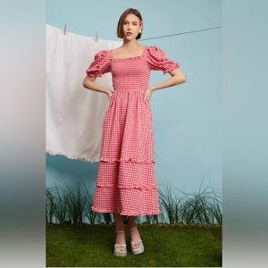 DREAM Sister Jane - Garden Gingham Midi Dress in Red
